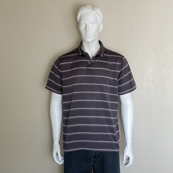 IJP DESIGN IAN POULTER Mens Polo Golf Shirt Grey w/ White Large - Picture 1 of 11